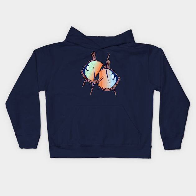 Twin fish fish color Kids Hoodie by Lebihanto